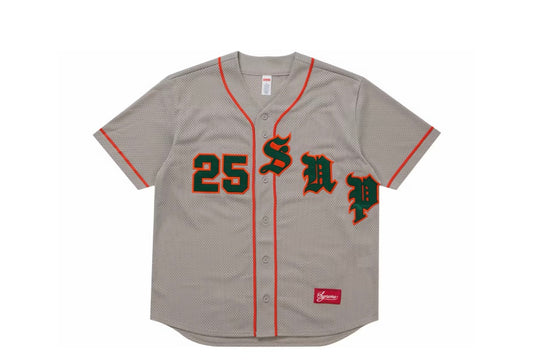 Supreme Old English Baseball Jersey “Grey”