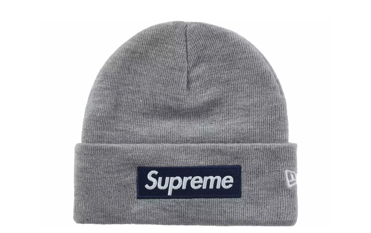 Supreme New Era Box Logo Beanie “Heather Grey”