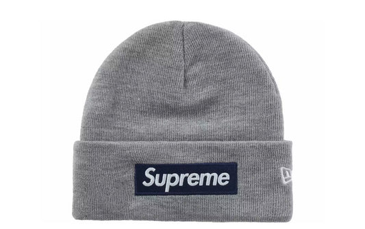 Supreme New Era Box Logo Beanie “Heather Grey”