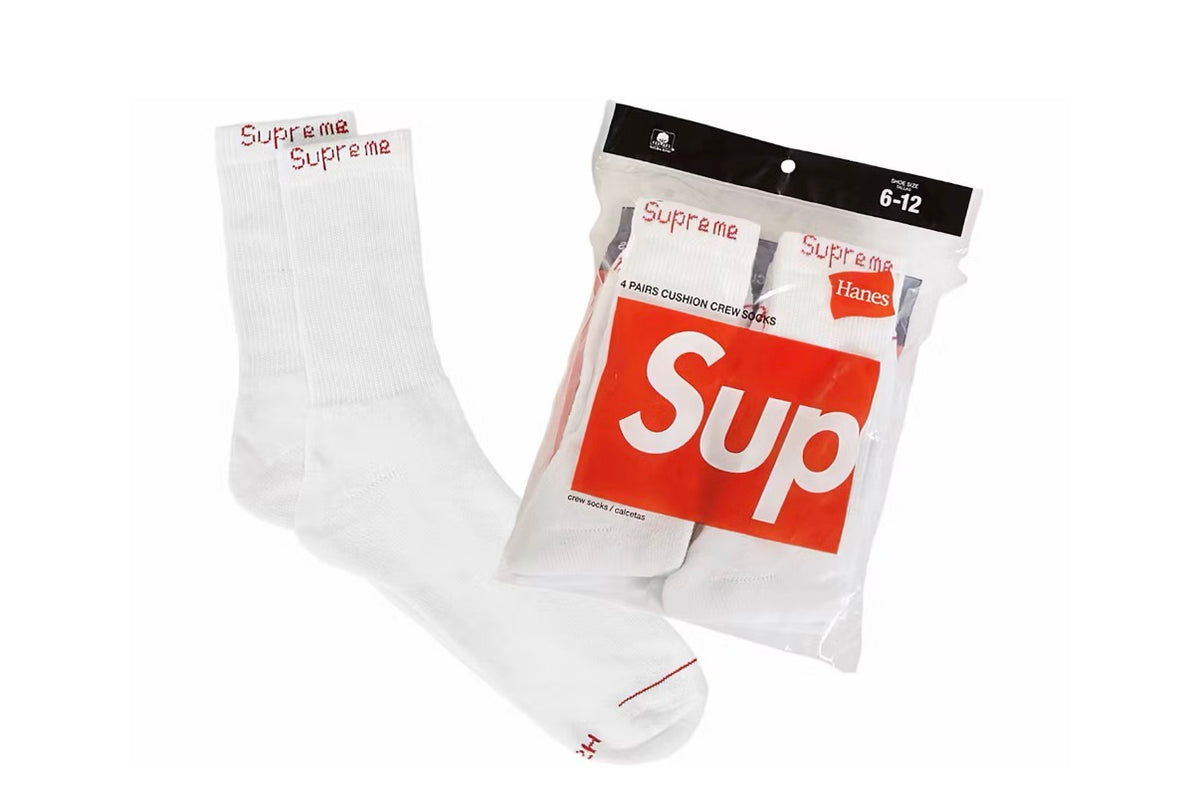 Supreme x Hanes Socks (4 pack) “White”