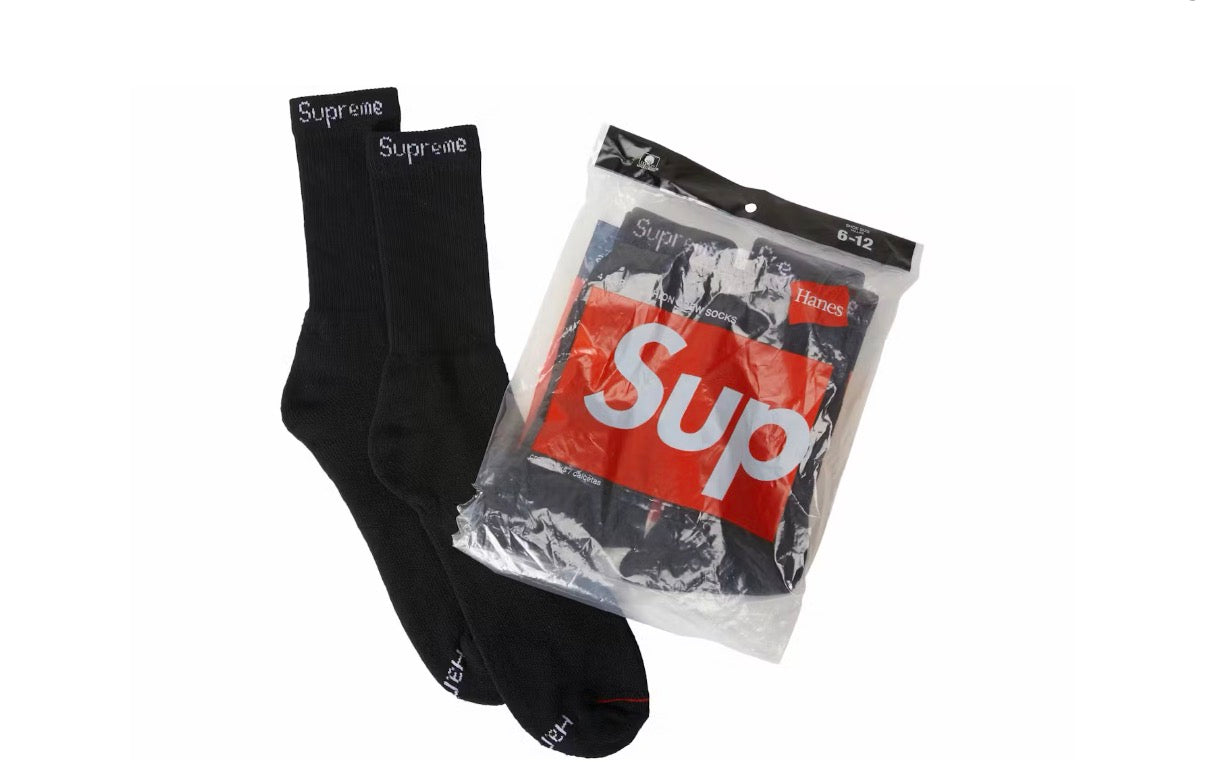 Supreme x Hanes Socks(4 pack)  “Black”