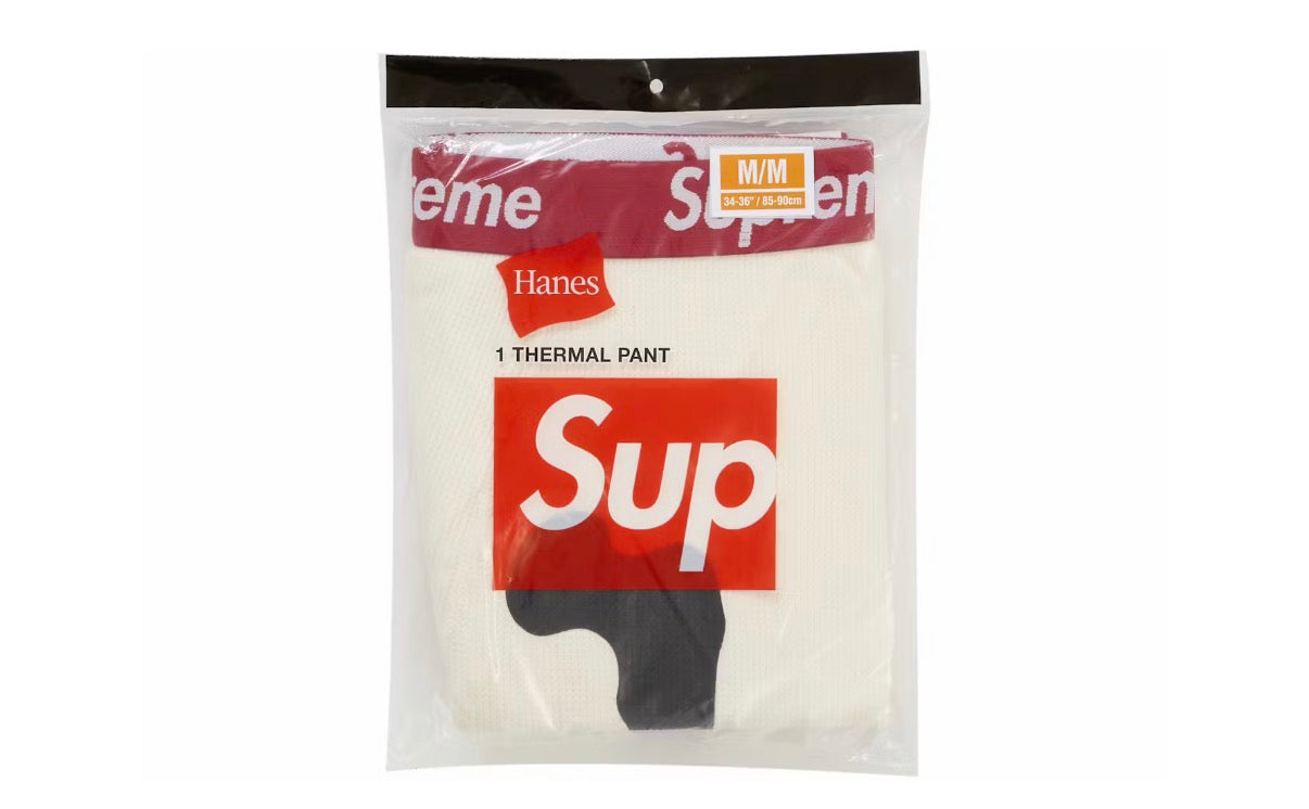 Supreme x Hanes Bones Thermal Pants “White”