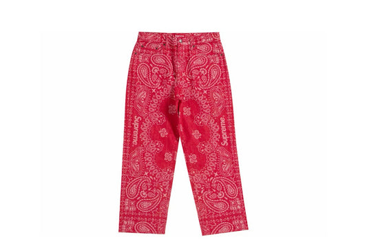 Supreme Bandana Jacquard Jeans “Red”