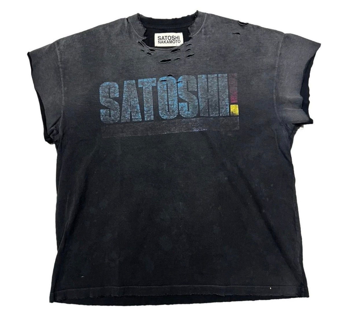 Satoshi Nakamoto Smoke Fire Cutoff Tee “Black”