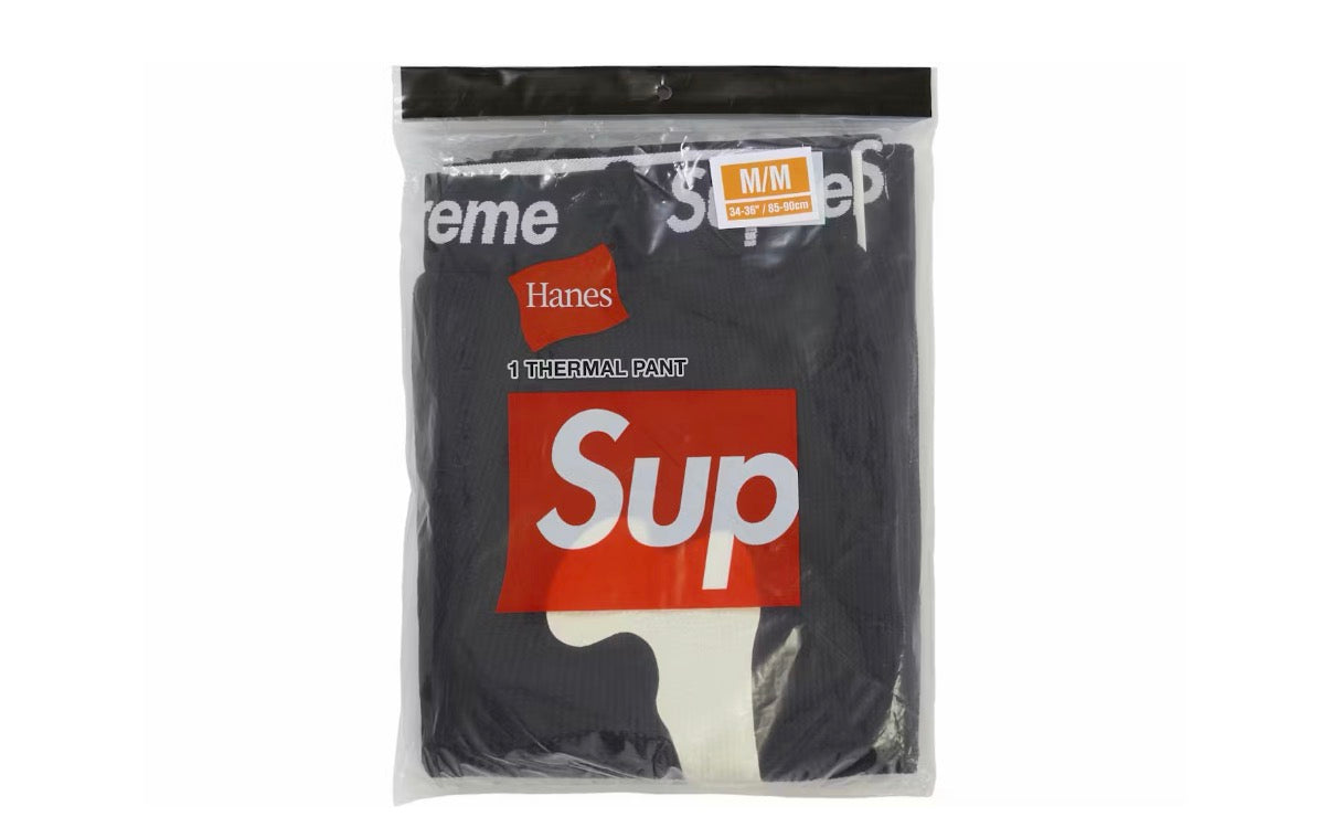 Supreme x Hanes Bones Thermal Pants “Black”