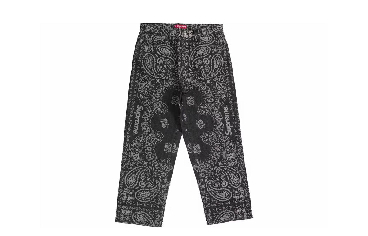 Supreme Bandana Jacquard Jeans “Black”