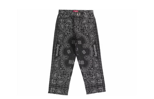 Supreme Bandana Jacquard Jeans “Black”