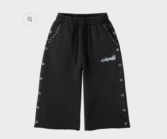 HMDD Flower Studded 3/4 Shorts “Black”