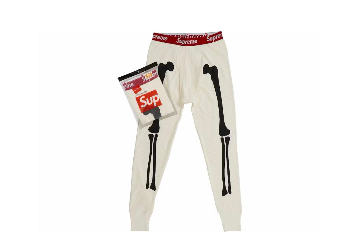 Supreme x Hanes Bones Thermal Pants “White”